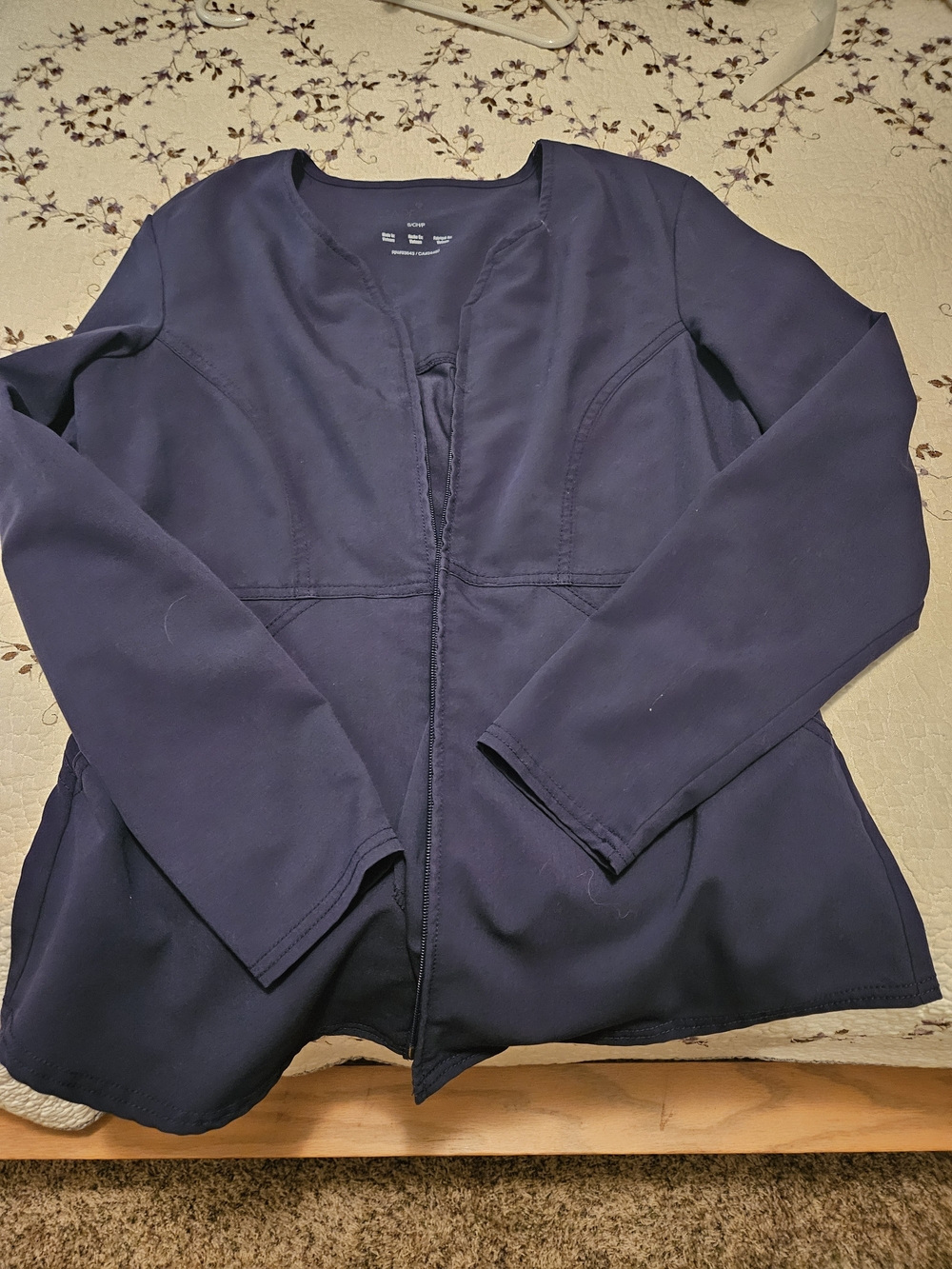 Women's Navy Open-Front Jacket